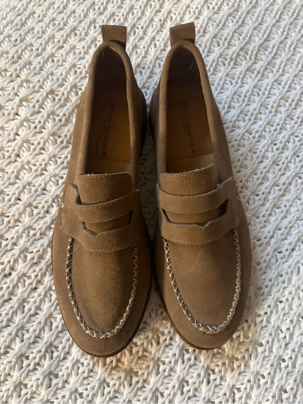 KELSI DAGGER Lens Almond Suede Loafers new condition size 8.5 - Picture 3 of 5